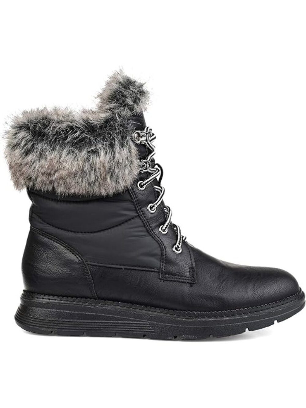 Brinley Co Womens Lined Lace Up Snow Boot Black Size 10 Regular US